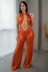 All Eyes On Me Jumpsuit -Orange